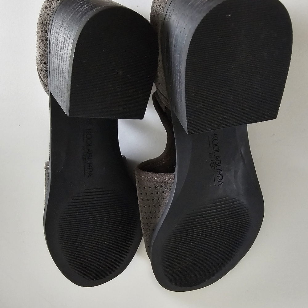 Koolaburra by UGG sandals gray Ashlyn suede open tie 10 comfortable - Picture 7 of 9